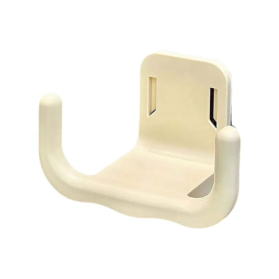 No Drill Toilet Paper Holder, U-Shaped Tissue Dispenser for Bathroom, Adhesive Wall Mount or Over Cabinet Paper Towel Rack with Side Hooks, Space Saving Organizer