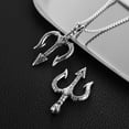 thumbnail image 2 of HZMAN Men Vintage Poseidon Trident Necklace, Ancient Greek Mythology Amulet Pendant, 2 of 7