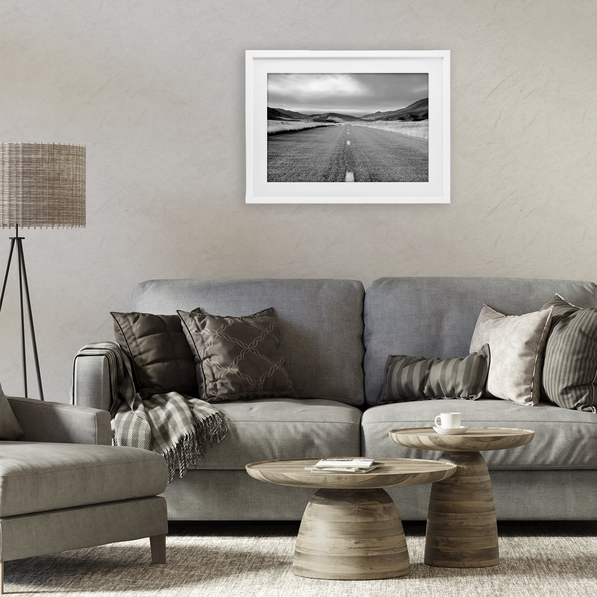 Stupell Industries Open Road Through Rolling Hills White Framed Print Under Glass, design by Steve Toole