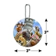 thumbnail image 6 of Leaning Tower Pisa Italy Selfie Giraffe Zebra Lion Rhino Round Luggage ID Tag Card Suitcase Carry-On, 6 of 8