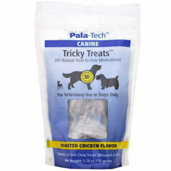 Pala-Tech Tricky Treats Soft Chews for Dogs, Roasted Chicken, 30 ct