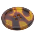 thumbnail image 2 of Mibo 8pcs Polyester Suiting and Coat Button - Imitation Tortoise Shell - 4 Hole - Classic Shape with Rim - 44L(28mm), 2 of 2