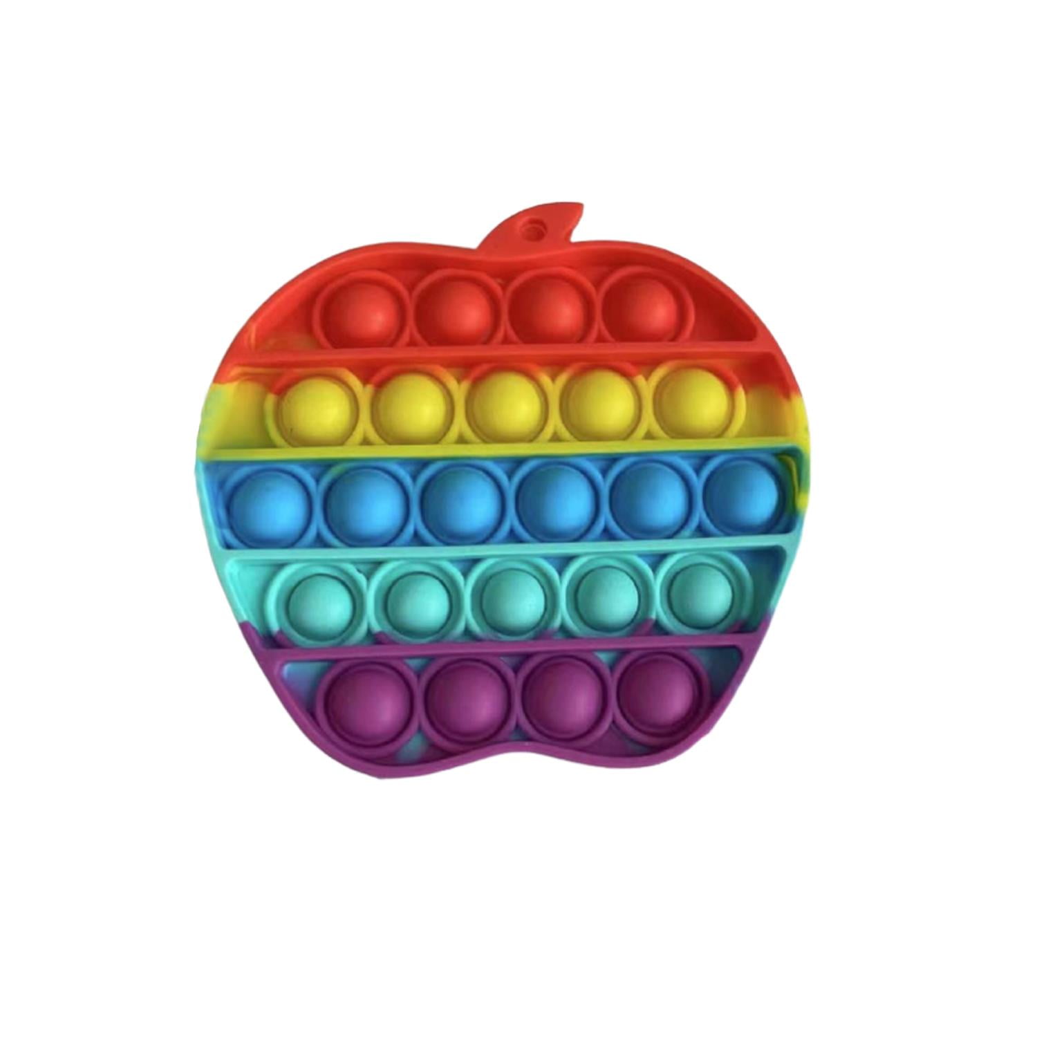 Rainbow Apple Shape Push Pop Bubble Sensory Fidget Toy Rainbow Apple Shape Push Pop Bubble Sensory Fidget Toy