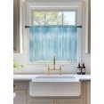 thumbnail image 3 of Sheer Curtains 45 Inch Length, Teal Blue Semi Sheer Curtains Light Filtering Window Treatment, Modern Abstract Art Ombre Striped Privacy Voile Drapes for Living Room Bedroom 52x45 Inch, 3 of 7