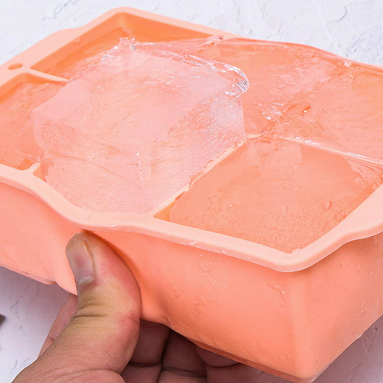 Nax Caki Large Ice Cube Molds Tray with Lid, Stackable Big Silicone Square  Ice Cube Mold for Whiskey Cocktails Bourbon Soups Frozen Treats, Whiskey