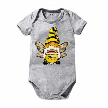 

Boys Toddler Girls Bee Festival Romper Bodysuits Cartoon Printed Honey Short Sleeve Crawl Clothes 1-10Y Children Newborn Infant Child Clothing Streetwear Kids Dailywear Outwear