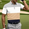 thumbnail image 3 of Klisyaur Color Block Blouses for Mens Short Sleeve Golf Collared Casual Fashion Lightweight Clothes Outfit, 3 of 5