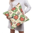 thumbnail image 6 of Bingfone Frog Hold Strawberry Linen Throw Pillow Covers Cushion Case Pocket Button Vintage Farmhouse Pillowcase For Sofa Couch Bed 20"X20", 6 of 9
