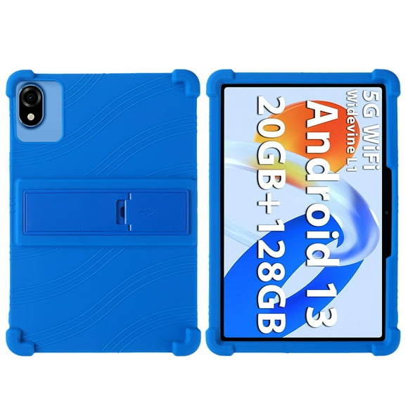 For DOOGEE U9/U10/U10Pro Tablet Case 10.1 Inch Shockproof Airbags Soft Silicone Ajustable Stand Precise Cutouts Cover Blue DOOGEE U10