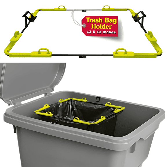 BagEZ Trash Bag Holder 13x13 Inch Frame For 35-96 Gallon Trash Cans - Fits 13-55 Gal Bags