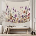 thumbnail image 5 of Purple Red Spring Floral Tapestry for Bedroom Wall Hanging Tapestry,Watercolor Botanical Summer Flowers Ceiling Backdrop Tapestries Poster Blanket Wall Decor for Teens Room Living Room Dorm 59" x 90", 5 of 8