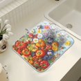 thumbnail image 4 of Yayeee Dish Drying Mat for Kitchen Counter 16" x 18" Microfiber Super Absorbent Coffee Decorative Pad, Purple Floral Tomatoes, 4 of 9