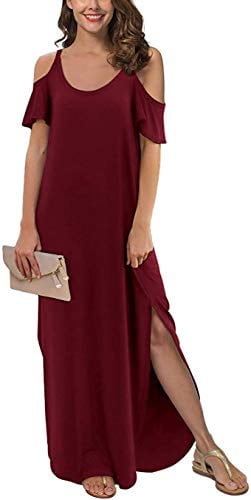 Aiyino Women's Sleeveless/Long Sleeve Plain Maxi Dresses Casual Long Dresses  with Pockets - Walmart.com