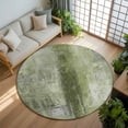 thumbnail image 3 of 8ft Round Rug, Sage Green Non-Skid Rubber Backing Large Area Rugs - Living Room Bedroom Home Office, Retro Oil Painting Modern Abstract Art Aesthetics Indoor Floor Mat Carpets Washable Rug, 3 of 9