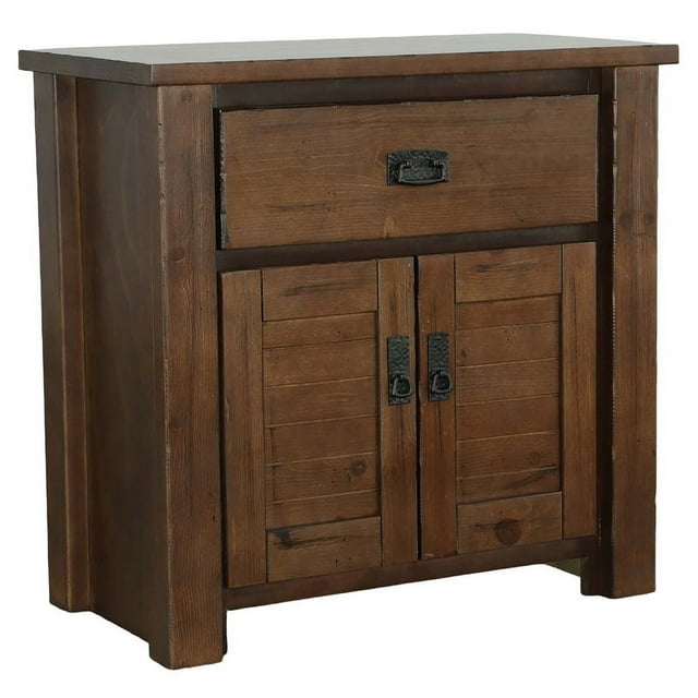 Progressive Furniture Table de Chevet Trestlewood en Bois de Pin Mesquite Brun