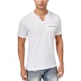 thumbnail image 1 of INC - Camiseta con adornos de cuello dividido Dean para hombre, color blanco, mediano I-N-C Camiseta adornada, 1 of 1