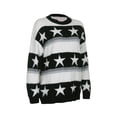 thumbnail image 2 of Seyurigaoka Women Sweater Shirts Stars Print Contrast Color Long Sleeve Oversized Knitted Jumper Autumn Winter Casual Loose Pullovers Tops, 2 of 9
