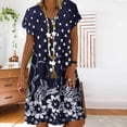 thumbnail image 2 of Babysbule Summer Dresses for Women Women Summer Fashion Casual Loose Print O-Neck Short Sleeve Dress, 2 of 8