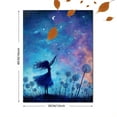 thumbnail image 3 of Qisvanset Night Sky Dandelion Girl Canvas Wall Art 15.75x11.81 Inches, 3 of 8
