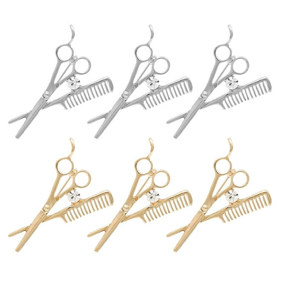 8pcs Pelo Clipper Peine Broche Alloy Creative Badge Barber Ropa Accesorio
