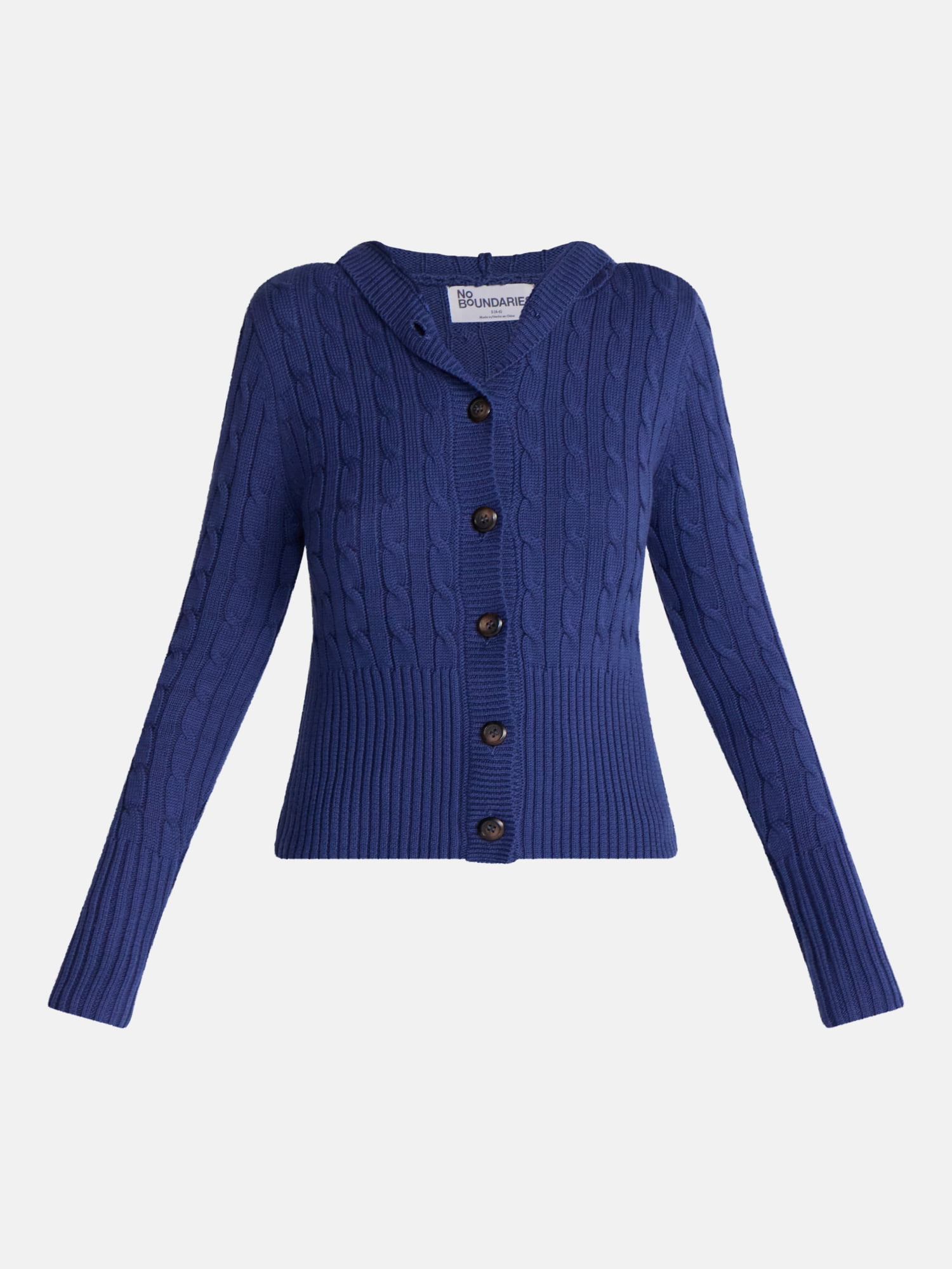 No Boundaries Button Front Hoodie Cardigan, Women's XXS-XXL