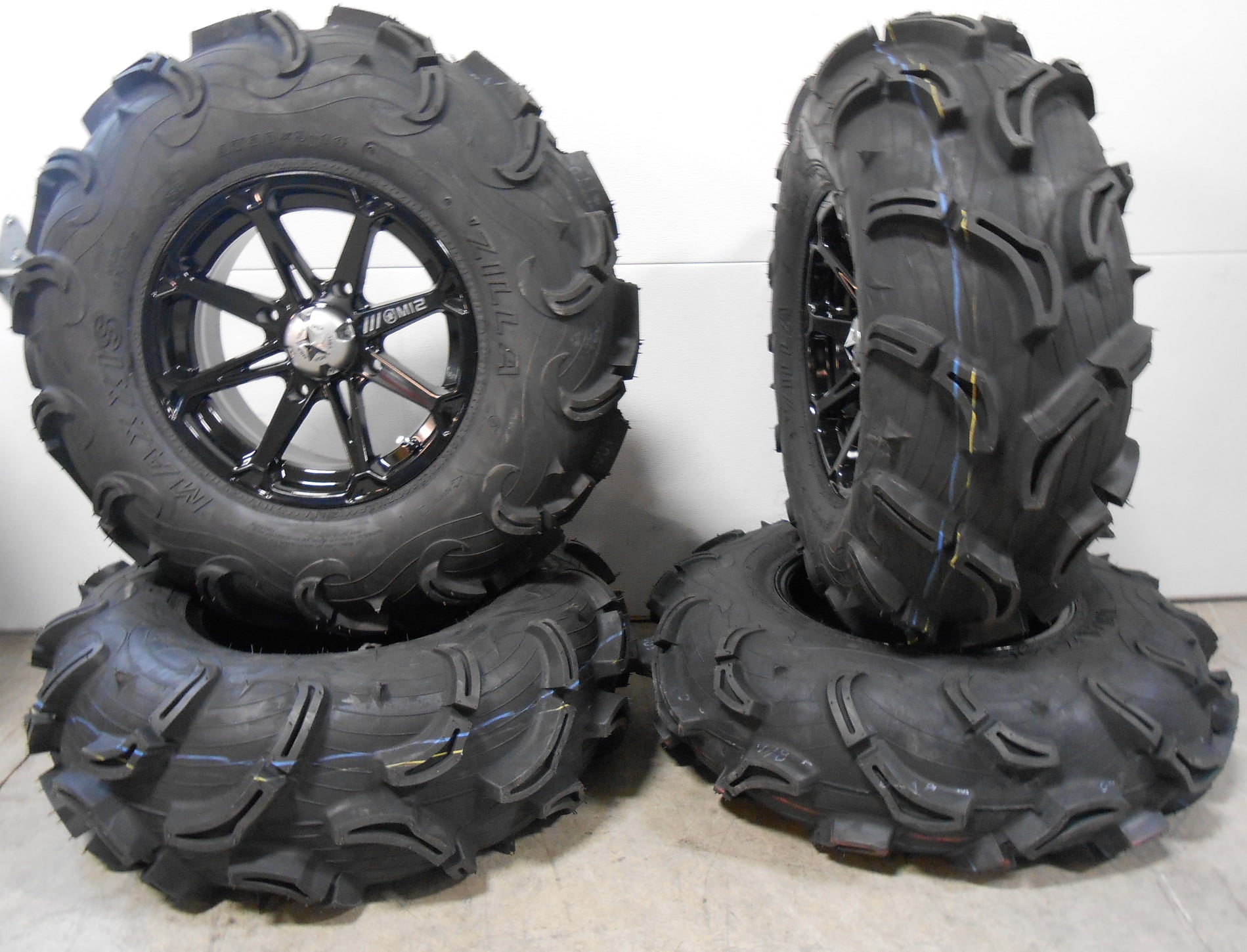 MSA Black Diesel 14" ATV Wheels 30" Zilla Tires Honda Foreman Rancher