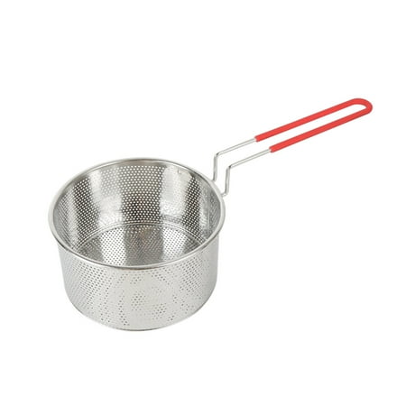

PATKAW Stainless Steel Colander Scoop Noodles Filter Basket Fried Food Strainer for Home Restaurant (18cm)