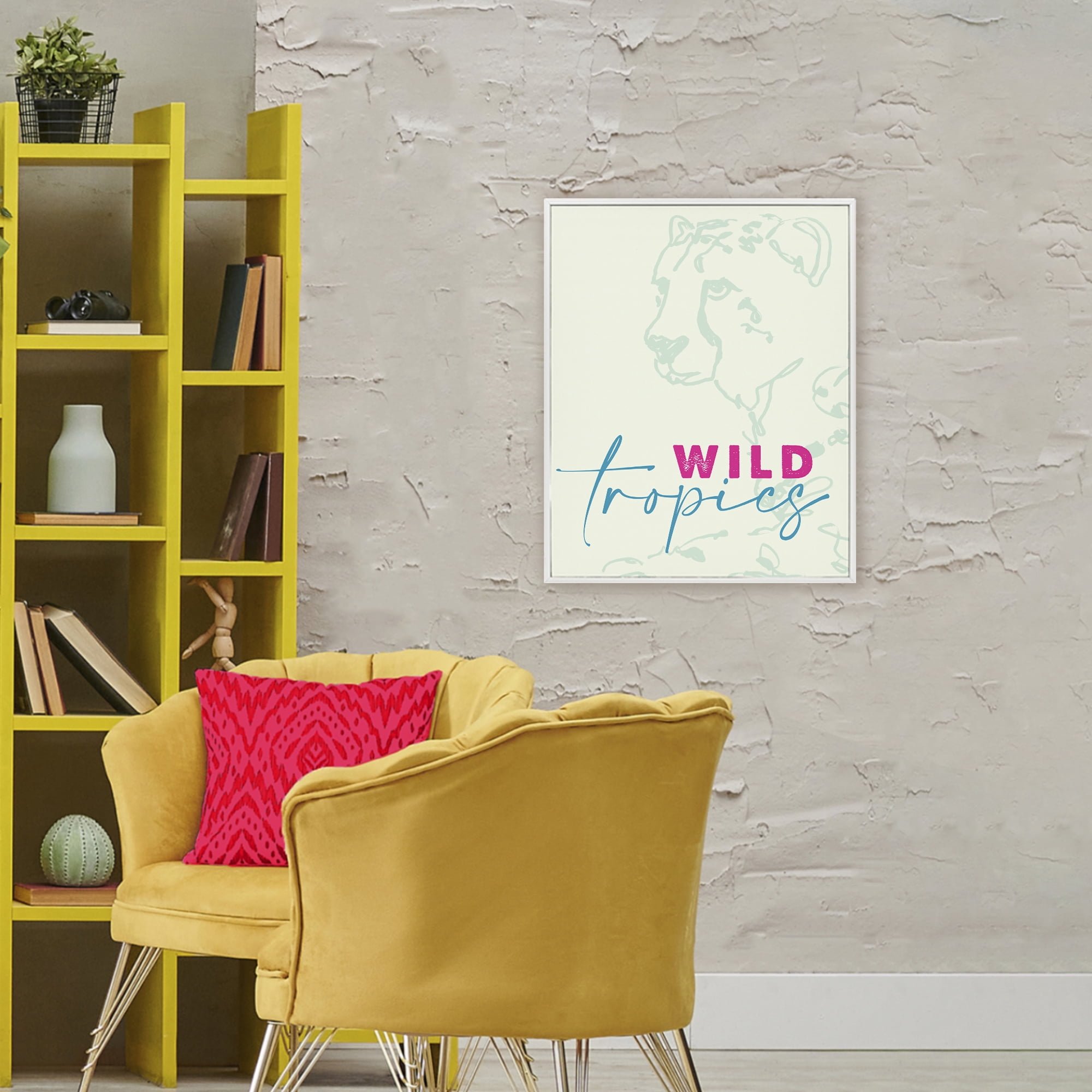 Stupell Industries Wild Tropics Cheetah White Framed Giclee Art, design by Lanie Loreth