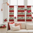 thumbnail image 4 of Christmas Pine Cones Sheer Curtains 54 Inches Long, Classic Red Buffalo Plaid Winter Light Filtering Window Curtains for Living Room/Bedroom, Rod Pocket Voile Sheer Drapes, 52"Wx54"L, 2 Panels, 4 of 9