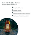 thumbnail image 3 of Light of Mine - Dietz #20 Junior Red with Gold Trim Oil Lantern with 5/8" Replacement Wick Strips (Red w/ Gold Trim), 3 of 6