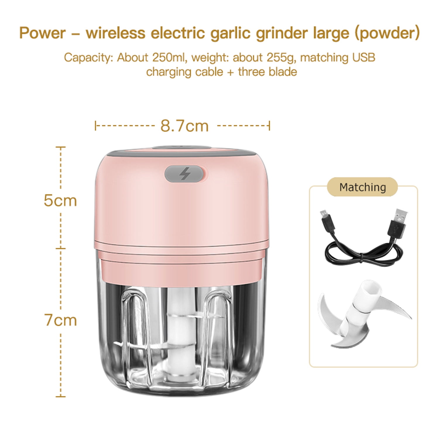 Mini Chopper Food Processor, Electric Garlic Chopper Portable Electric
