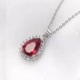 thumbnail image 2 of 5ct Blue/Green/Red White Gold Filled Water Drop Pendant Women's Elegant Necklace, 2 of 7