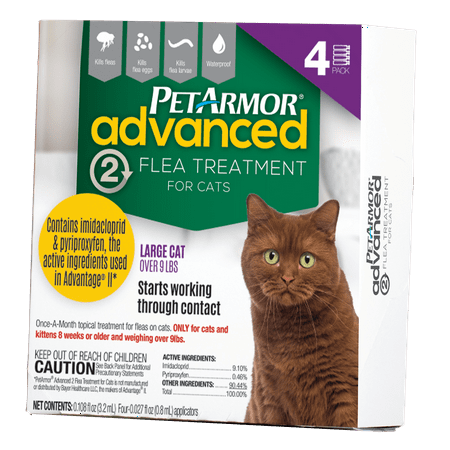 PetArmor Advanced 2 Flea Treatment for Large Cats, 4 Monthly (Best Flea Treatment For Large Cats)