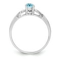 thumbnail image 2 of White Sterling Silver Ring Band Gemstone (12) December Swiss Blue Topaz Oval, 2 of 3