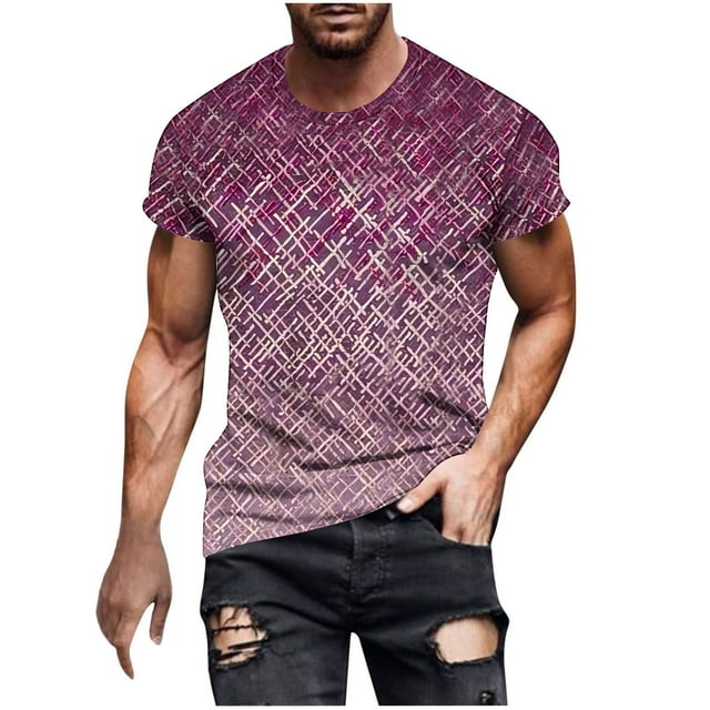 Camisetas de Manga Corta para Hombre Imprimir Deportes de Manga Corta Cuello Redondo Blusa Algodón Poliéster, Nueva Moda Casual Camiseta para Hombres