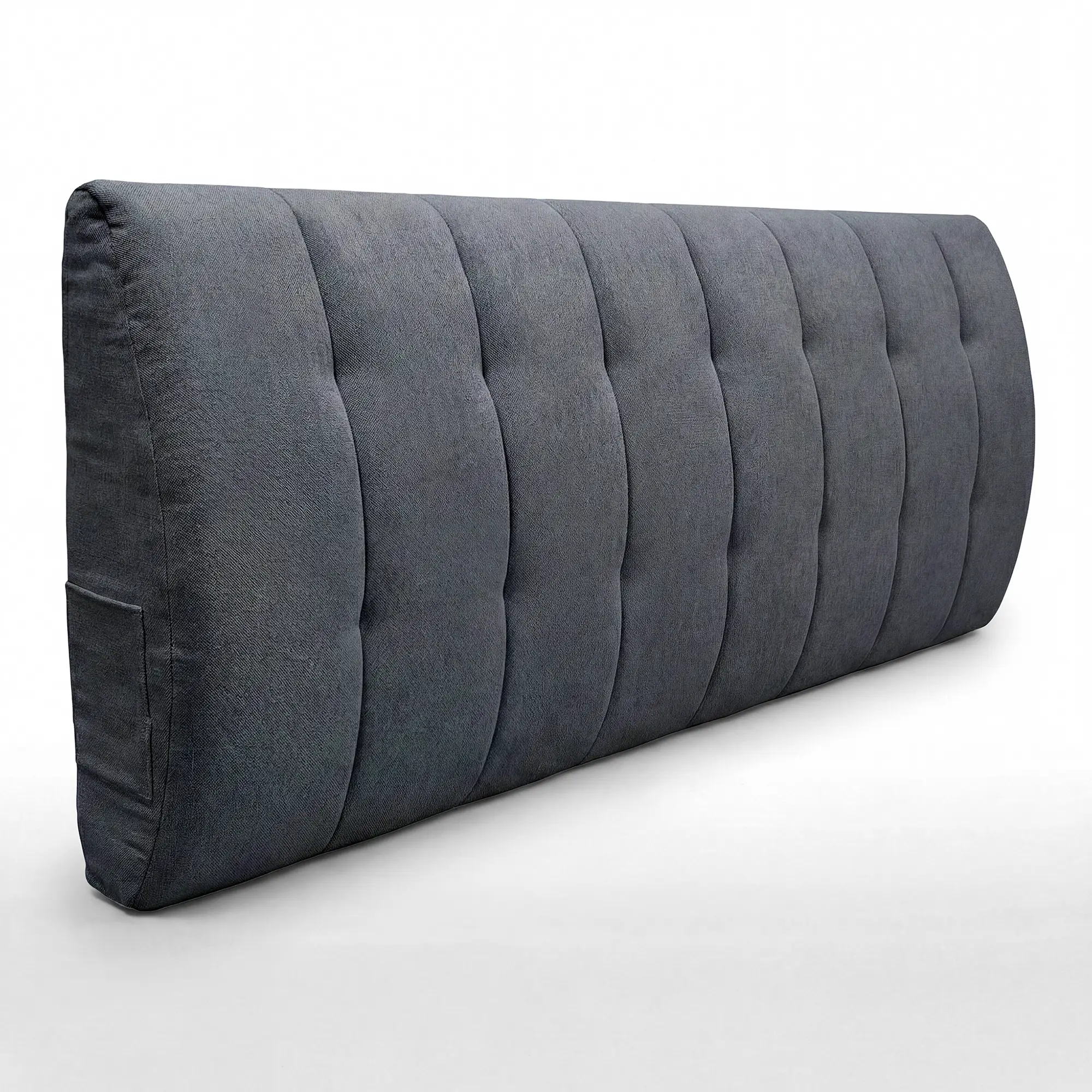 Home Modern Upholstered Headboard for Queen Beds,Stick on Headboard with Side Storage Bag, Headboard with Queen Size Memory Foam Head Board for Bedroom, Dark Grey,Linen