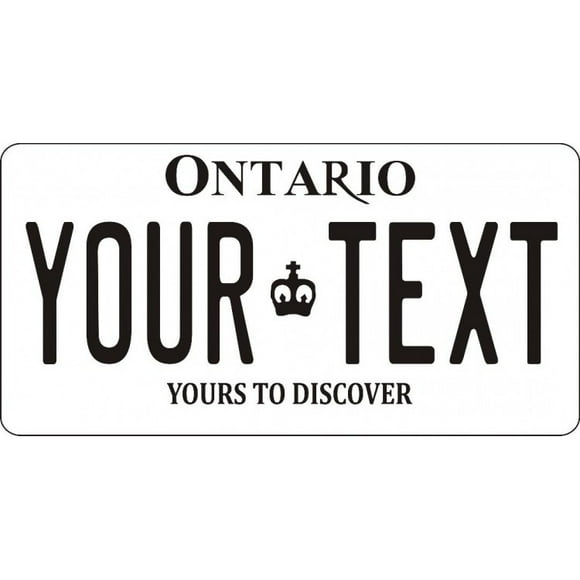 Ontario Canada Your Text Black Photo License Plate