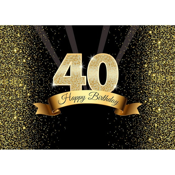 Golden Sand Glitter Photographic Backdrops Computer Printed Photography Backgrounds for 40 Birthday Party Photocall Photo Studio