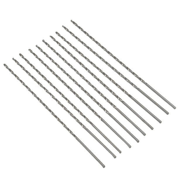Broca de vástago recto HSS, 10 piezas HSS extra largas Brocas HSS extra largas Brocas largas optimizadas para la excelencia