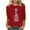 Red, variant on Christian Easter T-shirts for Women 3/4 Sleeve Plus Size Tops Jesus Cross Print Graphic Tees Religious Faith Shirt Loose Fit Mid-length Pullover Red XXL