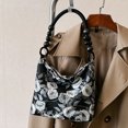 thumbnail image 1 of Bolso de hombro retro de lona con cerrojo para mujer, bolso de mano con estampado floral y cuentas Hugtrwg Para estrenar, 1 of 9