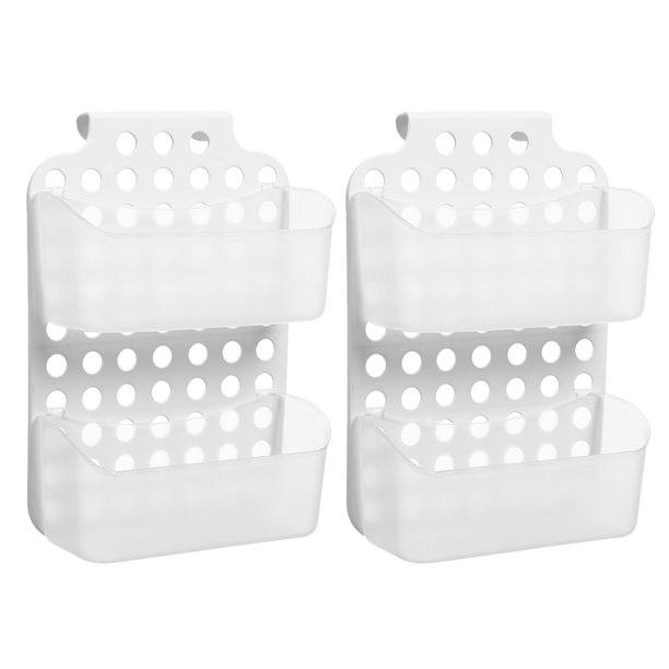 FOMIYES 2Ud Organizador Adhesivo Para Ducha Con Doble Capa Espacio Eficiente Y Material Duradero
