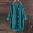 thumbnail image 6 of Lutiedan Long Sleeve Cardigans for Women Cotton Button Down High Low Cardigan Fall Casual Baggy Solid Cardigan,Army Green,L, 6 of 6
