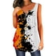 thumbnail image 1 of Gibobby Camiseta sin mangas con estampado de flores y cuello en V con botón simple informal de verano para mujer(Blanco,M), 1 of 3