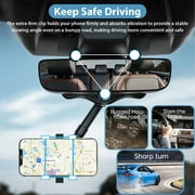 Car Phone Mount, TSV Rearview Mirror Cell Phone Holder, Universal Adjustable Rear View Mirror Clips Cradle, 360° Bracket Car Mount Fits for iPhone 14 13 12 Pro Max, Galaxy