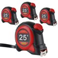 thumbnail image 1 of Auto Lock Tape Measure 25FT 4 Pack, Retractable and Easy Read Measuring Tape Bulk Set with 1/8 inch Fraction, F4RD, 1 of 7