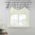 thumbnail image 2 of Tie Up Valances for Windows, Grey Stripe Adjustable Valance Curtains Window Treatment for Living Room/Bedroom Windows, Minimalist Farmhouse Striped Rod Pocket Kitchen Curtains & Drapes 54x18 Inch, 2 of 9