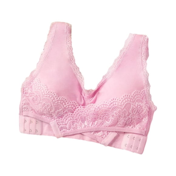 Qarigey Sujetador push-up de poliéster para mujer - Levanta y da forma a las curvas Ropa interior sin esfuerzo Bralette de talla grande Ropa interior Rosa,1 4XL