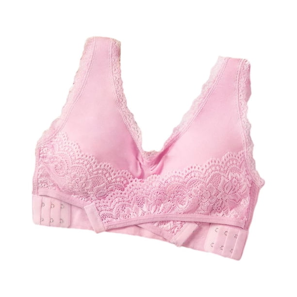 Sonducket Bralette de poliéster y transpirable para mujer, ropa interior cómoda durante todo el día, sujetadores de lencería de talla Ropa interior Rosa,1 m
