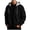 Black, variant on Mens Corduroy Hooded Sweater Coat Long Sleeve Drawstring Multi Pocket Jackets Ribbed Knit Loose Warm Winter Streetwear Tops